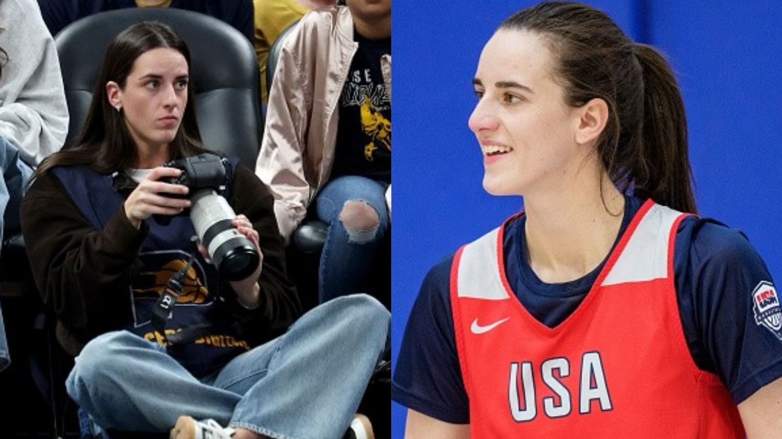Watch: WNBA star Caitlin Clark becomes photographer during Lakers vs Pacers NBA game; clicks LeBron James & more Caitlin Clark in the frame (Image via Getty)
