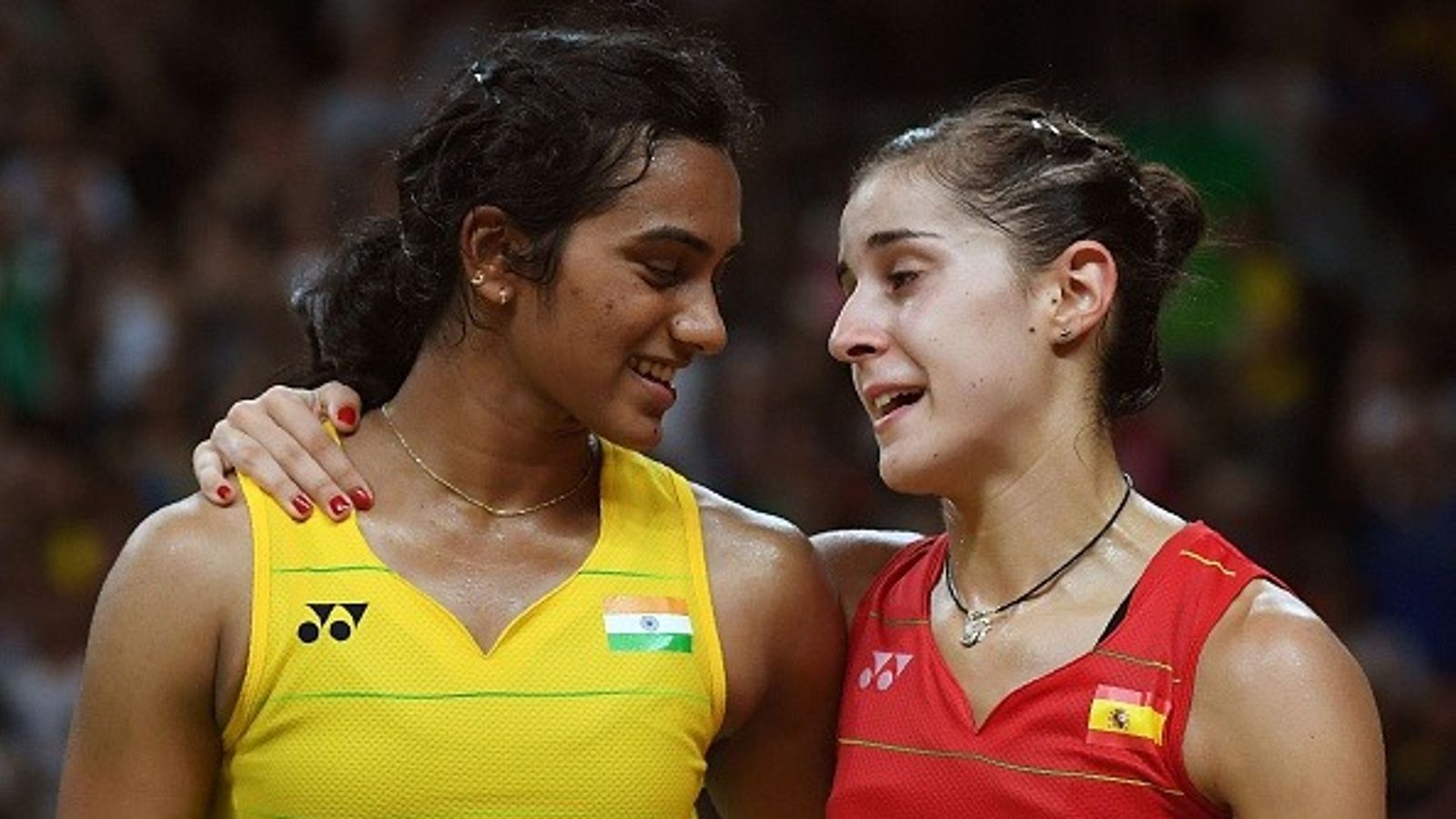 PV Sindhu's nemesis, Rio Olympics gold medallist Carolina Marin announces retirement, posts emotional message Spain's Carolina Marin (R) reacts after winning against India's PV Sindhu during their women's singles Gold Medal badminton match at the Riocentro stadium in Rio de Janeiro on August 19, 2016, for the Rio 2016 Olympic Games.