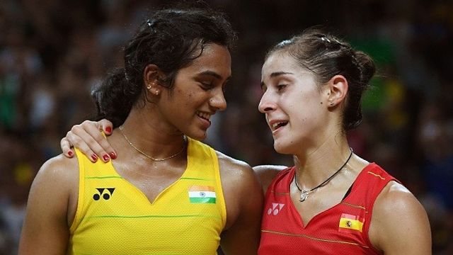 PV Sindhu's nemesis, Rio Olympics gold medallist Carolina Marin announces retirement, posts emotional message Spain's Carolina Marin (R) reacts after winning against India's PV Sindhu during their women's singles Gold Medal badminton match at the Riocentro stadium in Rio de Janeiro on August 19, 2016, for the Rio 2016 Olympic Games.