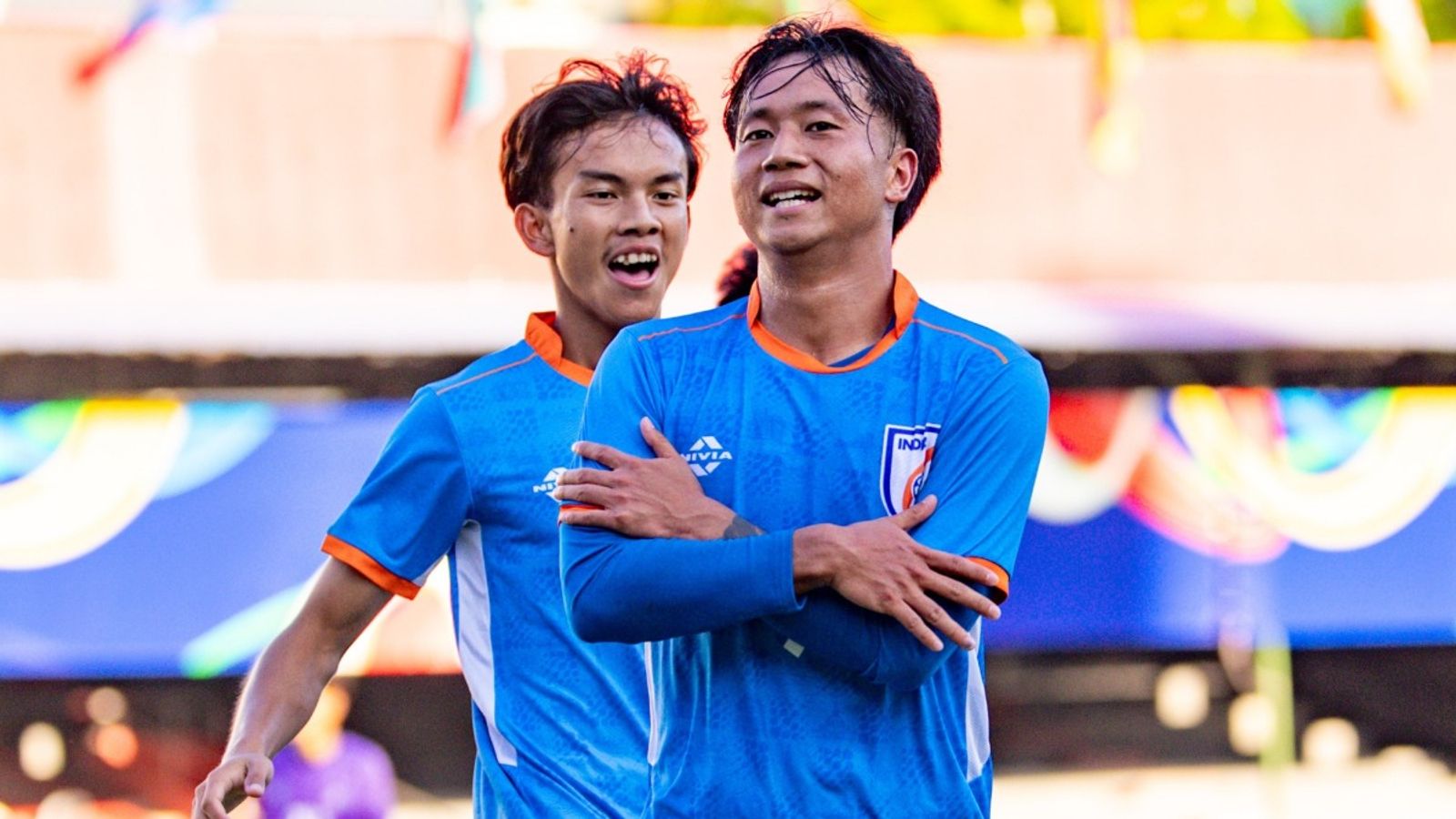 India beat Pakistan 3-0 in their SAFF U20 Championship opener, qualify for semifinals India's Omang Dodum celebrates a goal against Pakistan in SAFF U20 Championship clash.