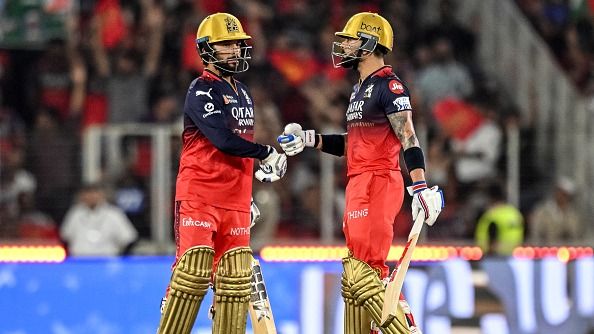 Royal Challengers Bengaluru's Virat Kohli (R) and captain Rajat Patidar in this frame. (Getty)