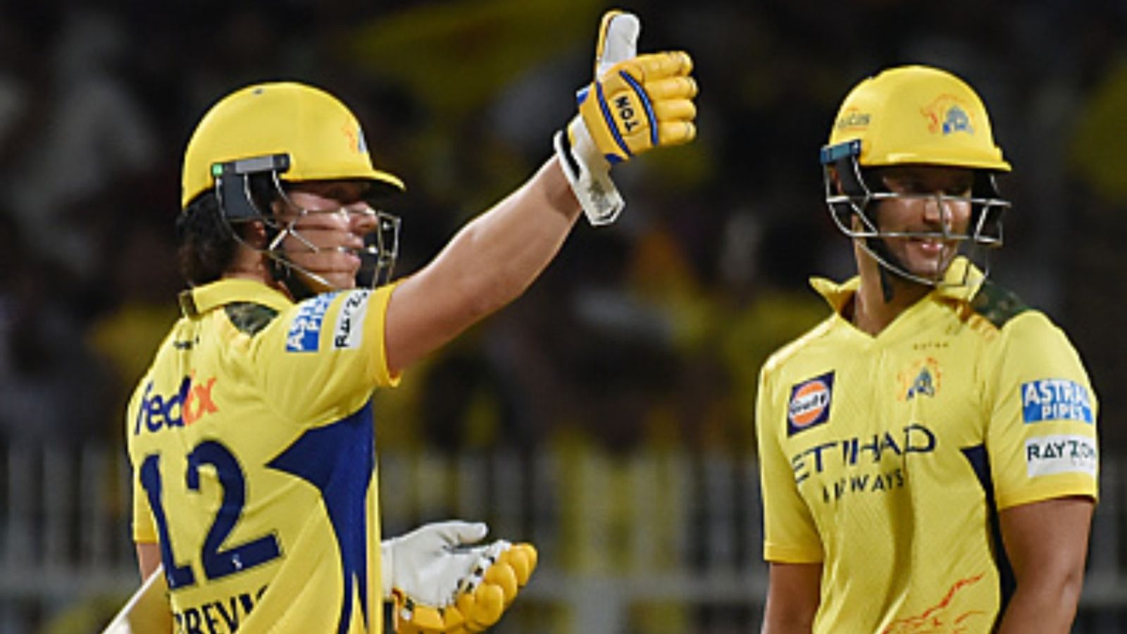 Back-to-back blow to CSK, another star to miss 2-3 matches in IPL 2026 after MS Dhoni jolt CSK's Dewald Brevis (L) and Shivam Dube in frame. (Getty)