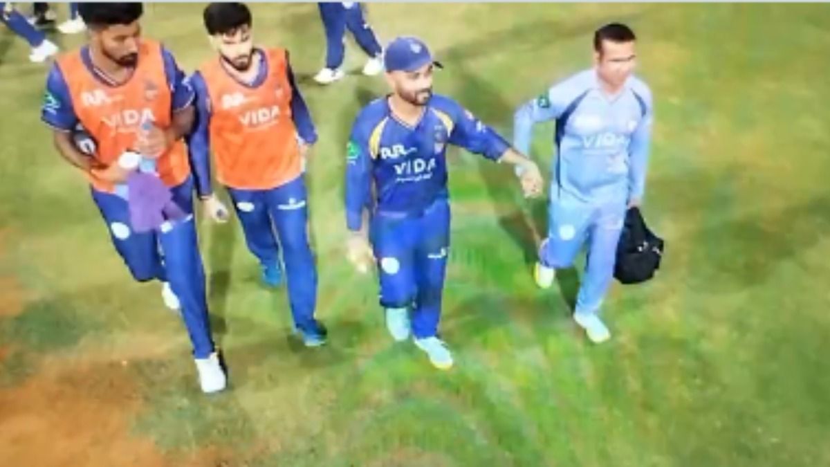 Ajinkya Rahane gives KKR big injury scare, walks off the field limping in IPL 2026 clash against MI. (Screenshot)