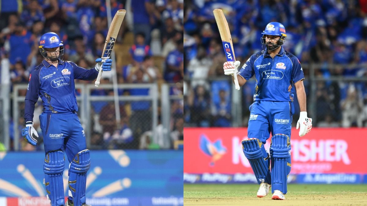 Mumbai Indians' Ryan Rickelton (L) and Rohit Sharma in this frame. (IPL)