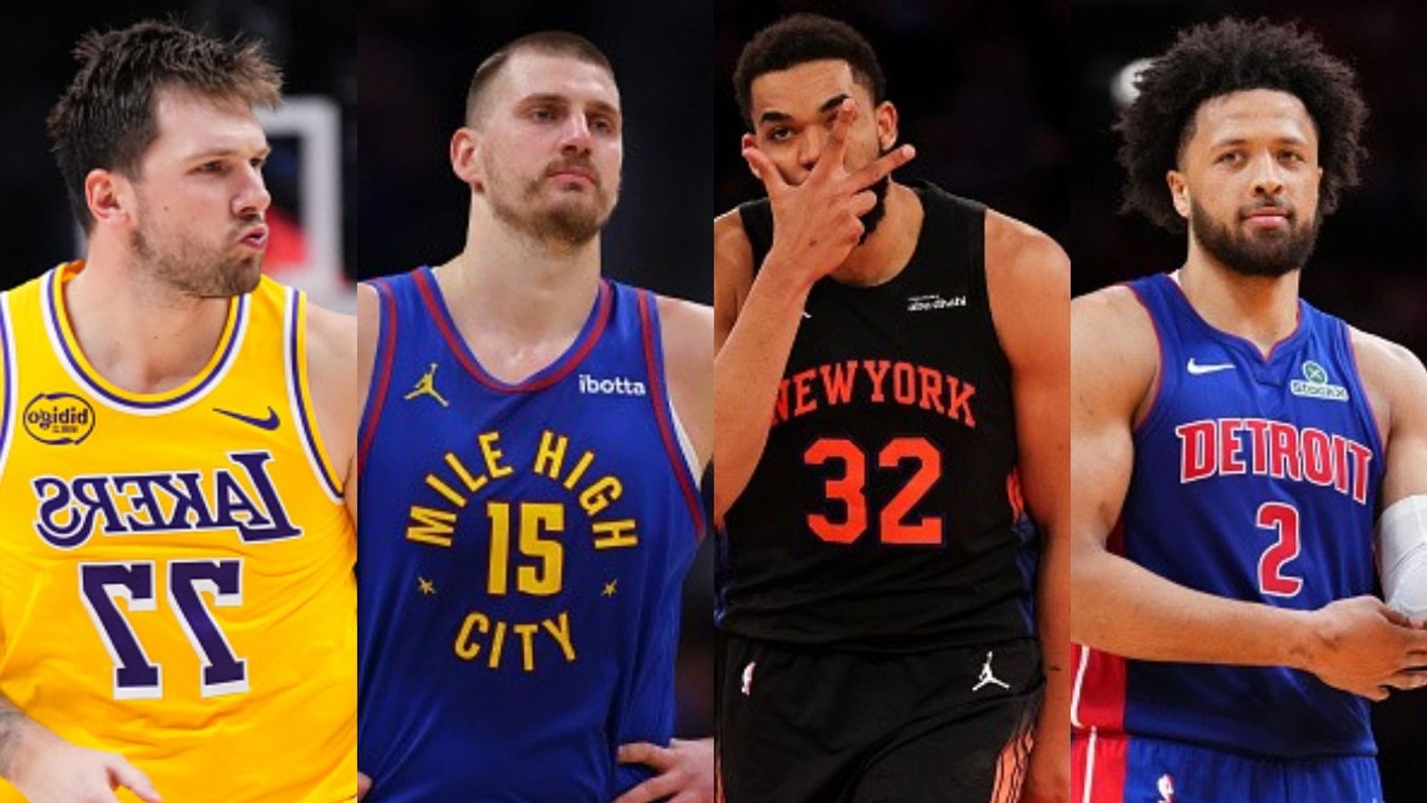 Here is how Lakers, Pistons, Knicks & Nuggets can clinch NBA Playoffs spot tonight Luka Doncic, Nikola Jokic, Karl Anthony-Towns, Cade Cunningham in the frame (Images via Getty)