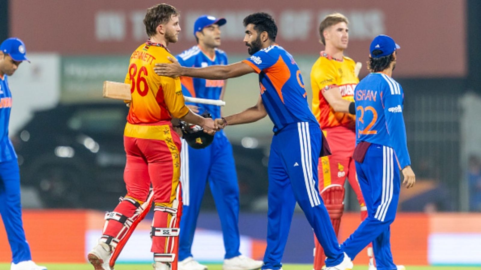 BCCI announces India’s schedule for T20I series on Zimbabwe soil, second-string squad likely days after England tour Players congratulate each other after the ICC Men's T20 World Cup 2026 Super 8 match between India and Zimbabwe at MA Chidambaram Stadium on February 26, 2026 in Chennai, India.