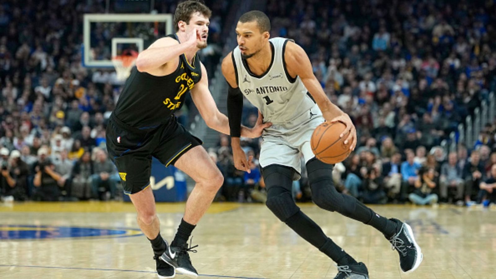 Spurs vs Warriors schedule: Date, time, live stream, and more on NBA 2025-26 season (April 1) Spurs vs Warriors in the frame (Image via Getty)