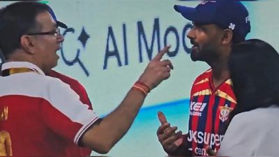 LSG owner Sanjiv Goenka in animated chat with Rishabh Pant and coaching staff after loss to DC: watch video Sanjiv Goenka, Rishabh Pant