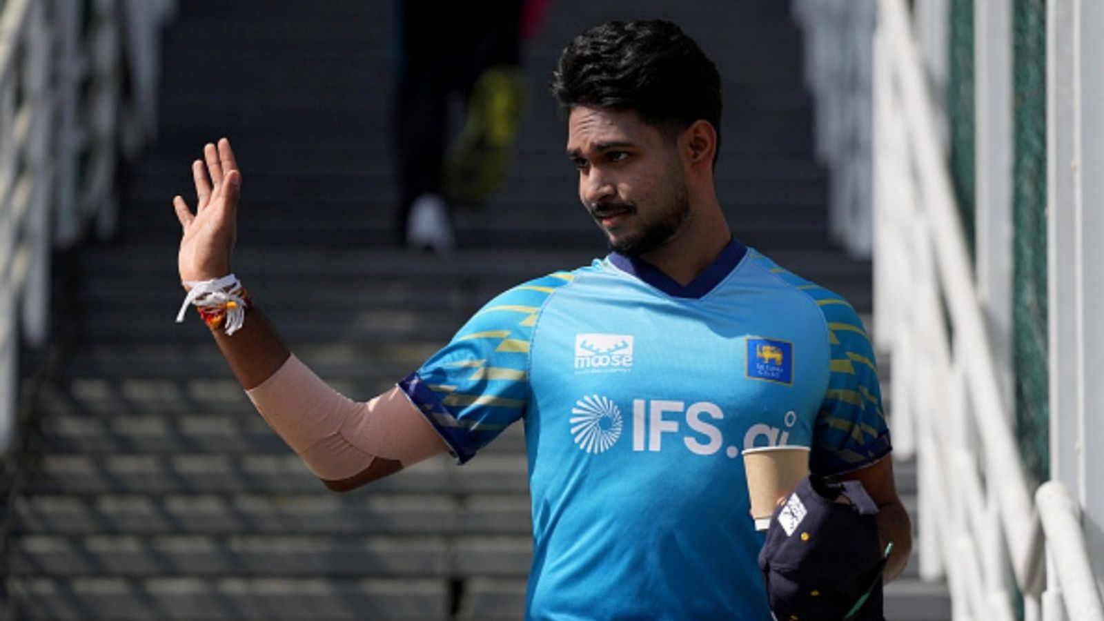 KKR head coach reveals Matheesha Pathirana to play practice match in Sri Lanka to prove his fitness Matheesha Pathirana of Sri Lanka waves as he walks out onto the field to warm up ahead of the ICC Men's T20 World Cup 2026 match at Pallekele Cricket Stadium on February 12, 2026 in Kandy, Sri Lanka.