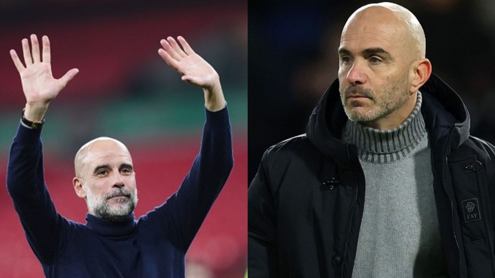 Big update on Pep Guardiola’s future with Enzo Maresca favourite to replace Pep Guardiola, Enzo Maresca in the frame (Images via Getty)
