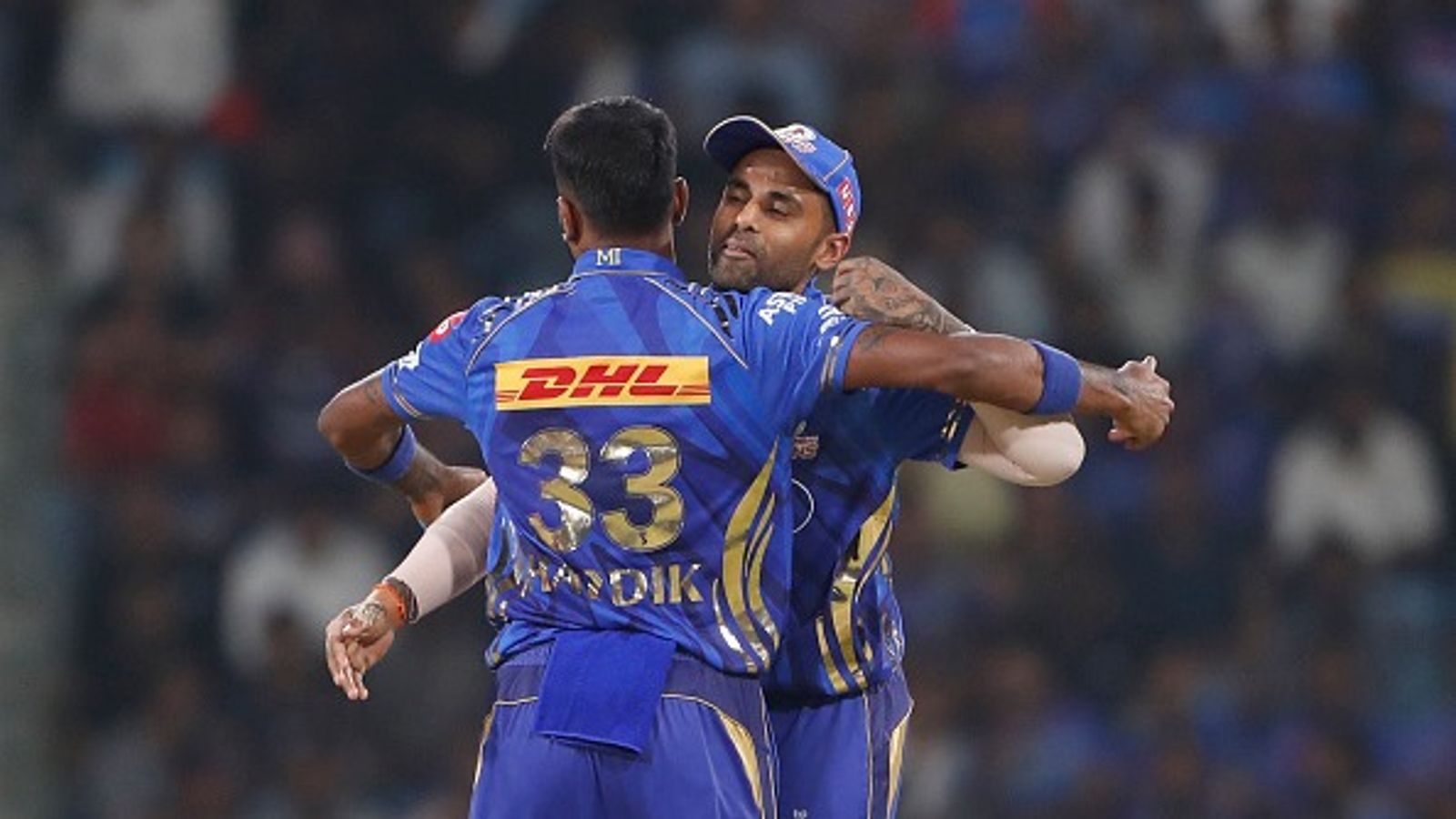 Explained: Why Suryakumar Yadav replaced Hardik Pandya as captain in IPL 2026 clash between Delhi Capitals and Mumbai Indians Hardik Pandya of Mumbai Indians (L) and Surya Kumar Yadav of Mumbai Indians celebrates after taking the wicket (Getty)