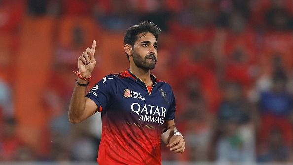 Bhuvneshwar Kumar of Royal Challengers Bengaluru celebrates after picking up a wicket (Getty) Bhuvneshwar Kumar of Royal Challengers Bengaluru celebrates after picking up a wicket (Getty)