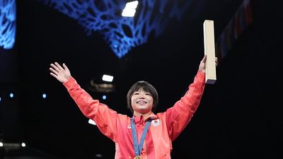 Paris Olympics women’s 57kg wrestling champion retires at 24 Gold medalist Tsugumi Sakurai of Japan reacts during the medal ceremony of the Women's Freestyle 57kg on day fourteen of the Olympic Games Paris 2024 (Getty)
