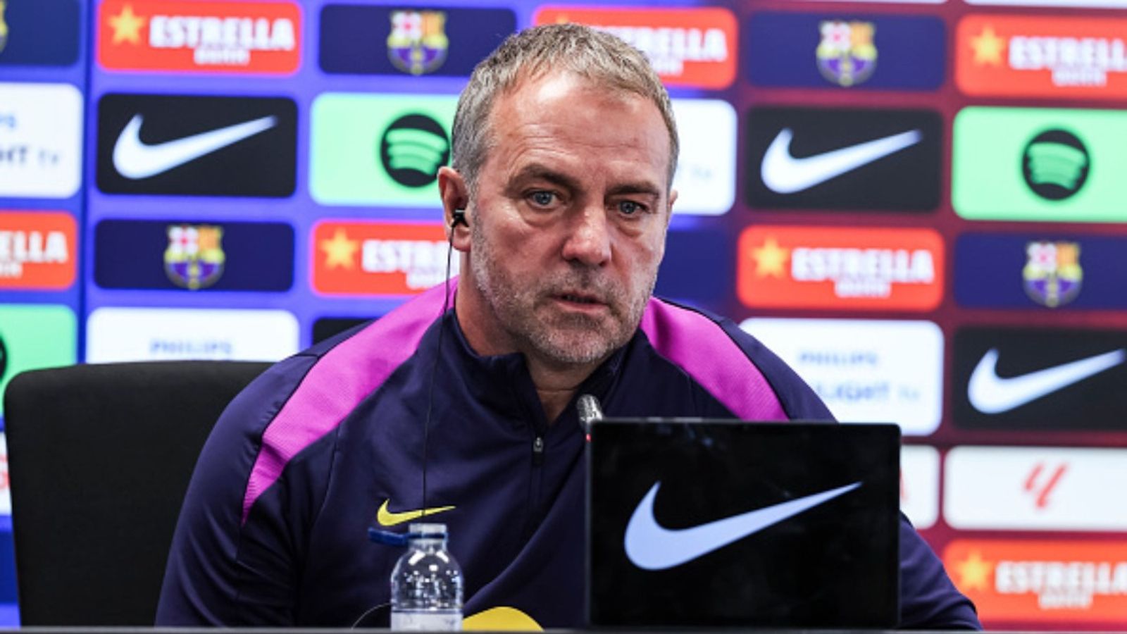 Barcelona boss Hansi Flick breaks silence on red card controversy vs Atletico Madrid Hansi Flick in the frame (Image via Getty)
