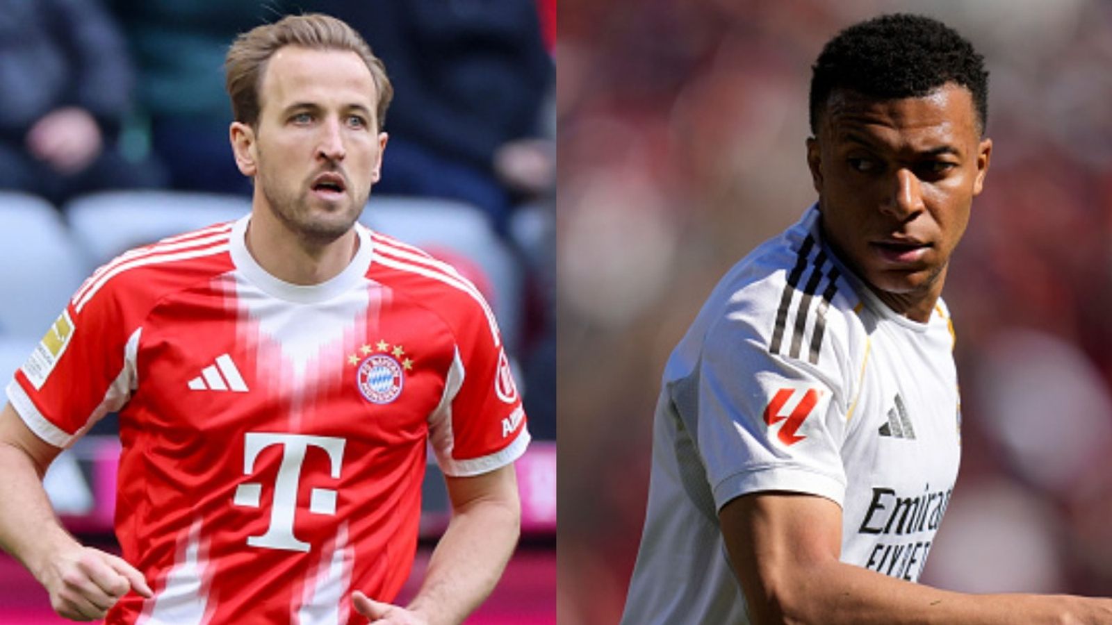 Kylian Mbappe vs Harry Kane: Elite forwards records this season ahead of Real Madrid vs Bayern Munich UCL clash Harry Kane, Kylian Mbappe in the frame (Images via Getty)