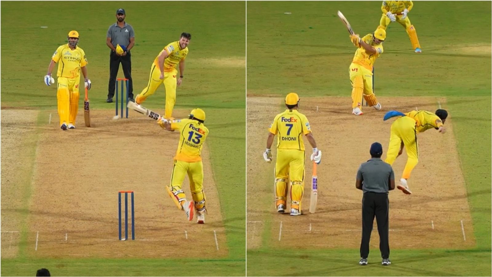 Amid criticism, CSK release video of Rs 14.20 CR player batting with MS Dhoni in practice match - WATCH CSK's Prashant Veer plays a shot off Jamie Overton's bowling with MS Dhoni on the non-striker's end during practice match.