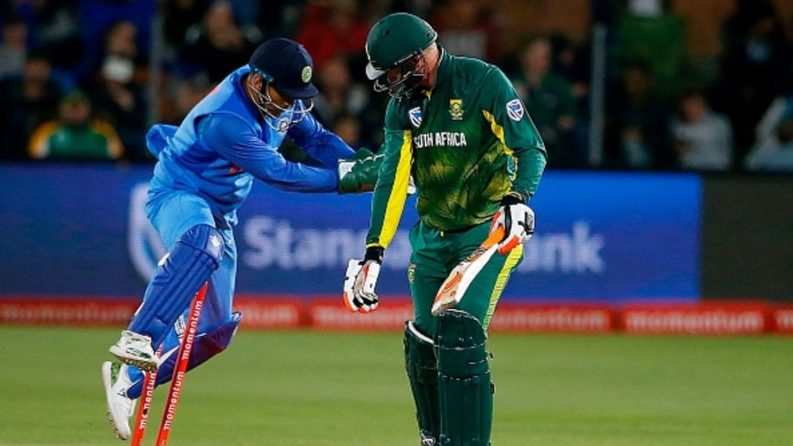 'Dhoni has been coming to bat for just 5-10 balls': Klaasen feels ex-CSK skipper's absence doesn't make much of a difference South African batter Heinrich Klaasen (R) reacts after being stumped by Indian wicketkeeper MS Dhoni (L) during the fifth ODI at St. George Park in Port Elizabeth on February 13, 2018.