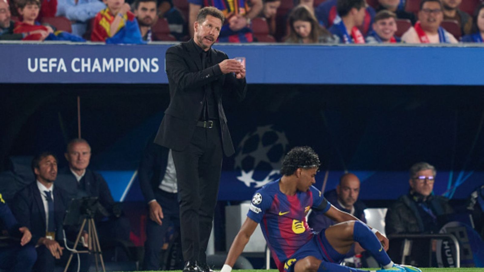 Atletico Madrid boss Diego Simeone creates history with 2-0 victory over Barcelona at Camp Nou Diego Simeone in the frame vs FC Barcelona at Camp Nou (Image via Getty)