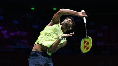 Ayush Shetty beats Jonatan Christie, scripts historic run at Badminton Asia Championships India's Ayush Shetty hits a return to Indonesia's Jonatan Christie during their men's singles quarter final match at the Badminton Asia Championship in Ningbo, eastern China's Zhejiang province on April 10, 2026 (Getty)