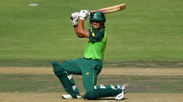 PAARL, SOUTH AFRICA - FEBRUARY 01:  Beyers Swanepoel of South Africa bats during the practice match between England and South Africa Invitation XI at Boland Park on February 01, 2020 in Paarl, South Africa. (Photo by Dan Mullan/Getty Images