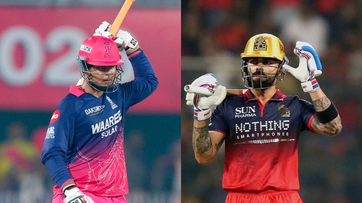 RR's Vaibhav Sooryavanshi (L) and RCB's Virat Kohli in frame. (X)