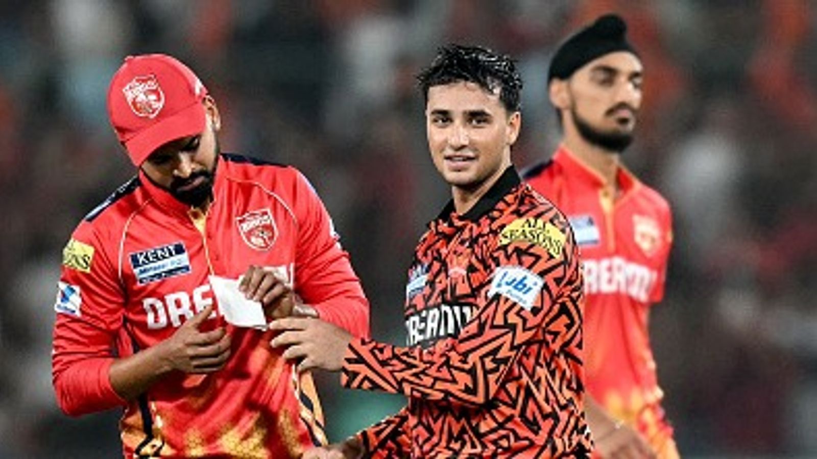 PBKS vs SRH live streaming: Probable XII, head-to-head, Mullanpur pitch & weather report SRH's Abhishek Sharma (C) shows a paper reading "This one's for the Orange Army" to PBKS' captain Shreyas Iyer (L) as he celebrates after scoring a century during the IPL match at the Rajiv Gandhi International Stadium in Hyderabad on April 12, 2025.