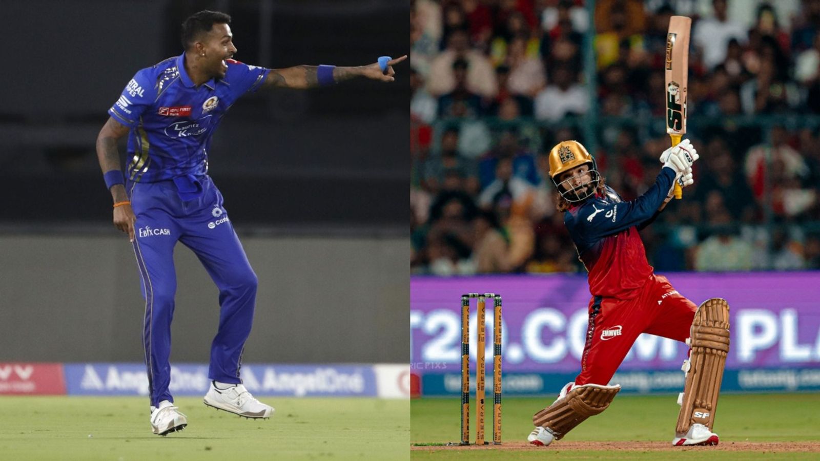 MI vs RCB Live streaming: Probable XII, head-to-head, Mumbai pitch and weather report MI skipper Hardik Pandya (L) and Rajat Patidar (R) in this frame (X).