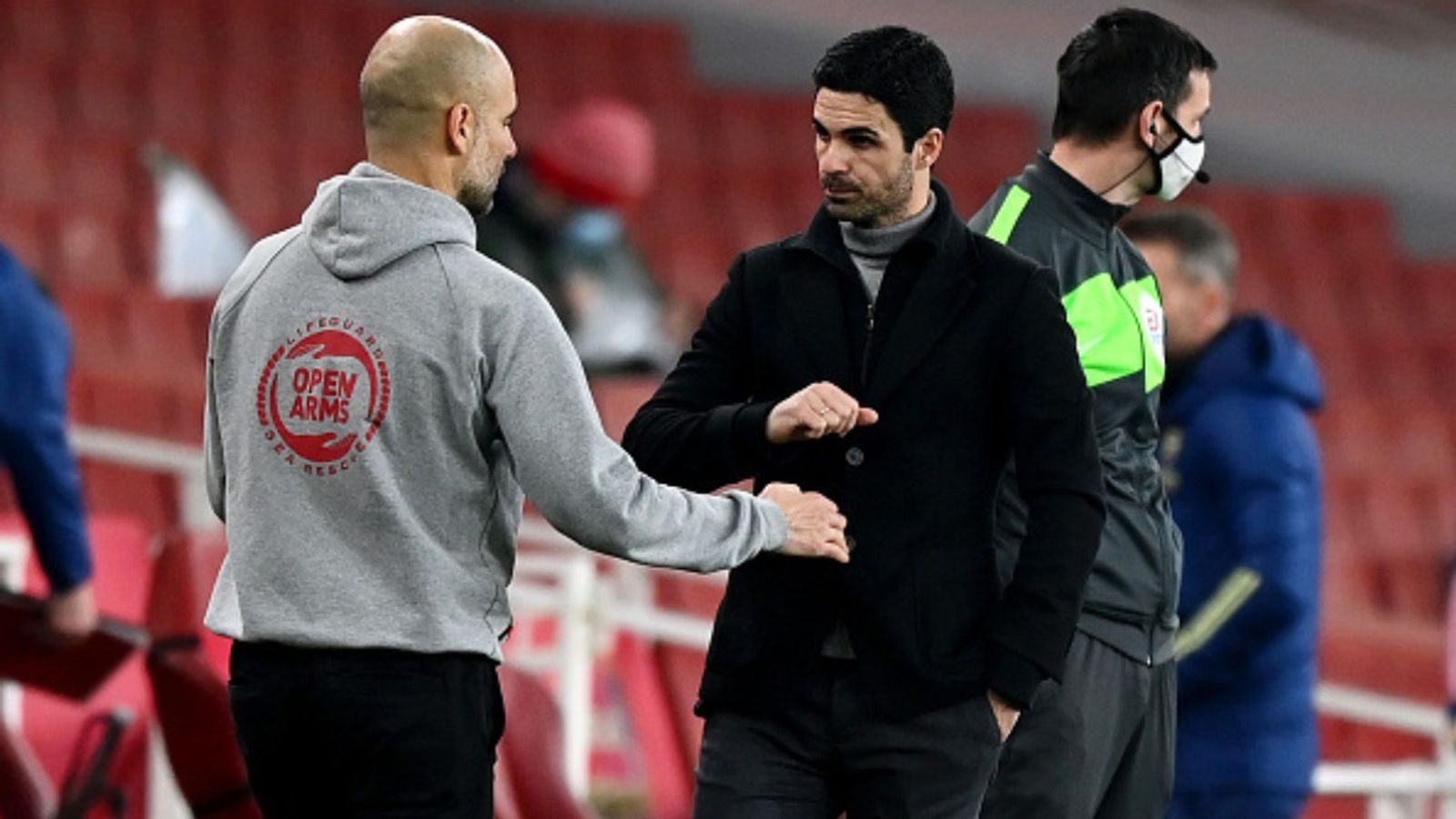 'It will be over': Pep Guardiola optimistic ahead of Chelsea clash amid Arsenal's Premier League title setback Pep Guardiola and Mikel Arteta in the frame (Image via Getty)