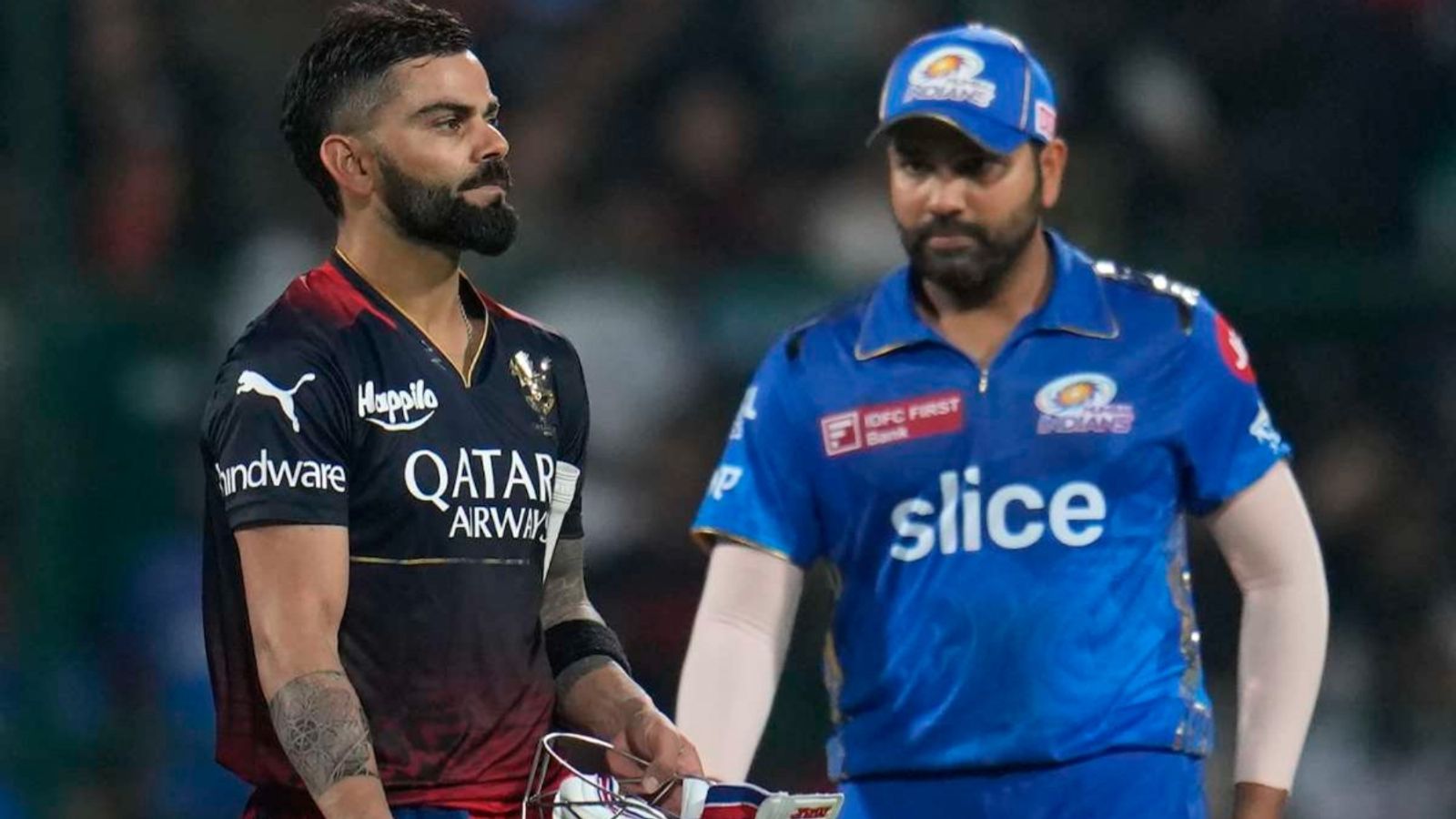 'RCB have the form, but...': Irfan Pathan explains how Mumbai Indians are 'slightly ahead' of Rajat Patidar-led side Virat Kohli and Rohit Sharma in the frame (X).