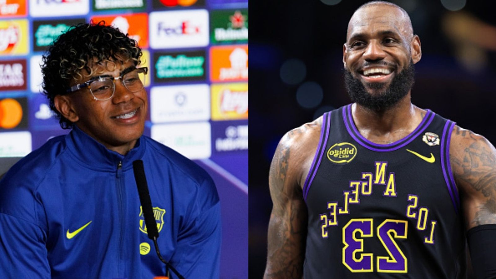 Lamine Yamal signals comeback aims with LeBron James tribute ahead of crucial UCL clash Lamine Yamal, LeBron James in the frame (Images via Getty)