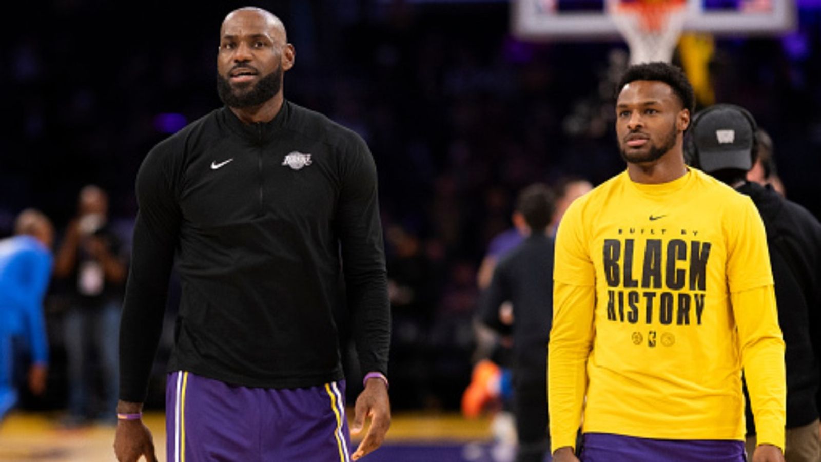 Bronny and LeBron James join forces for major campaign ahead of NBA playoffs LeBron James and Bronny James in the frame (via Getty)