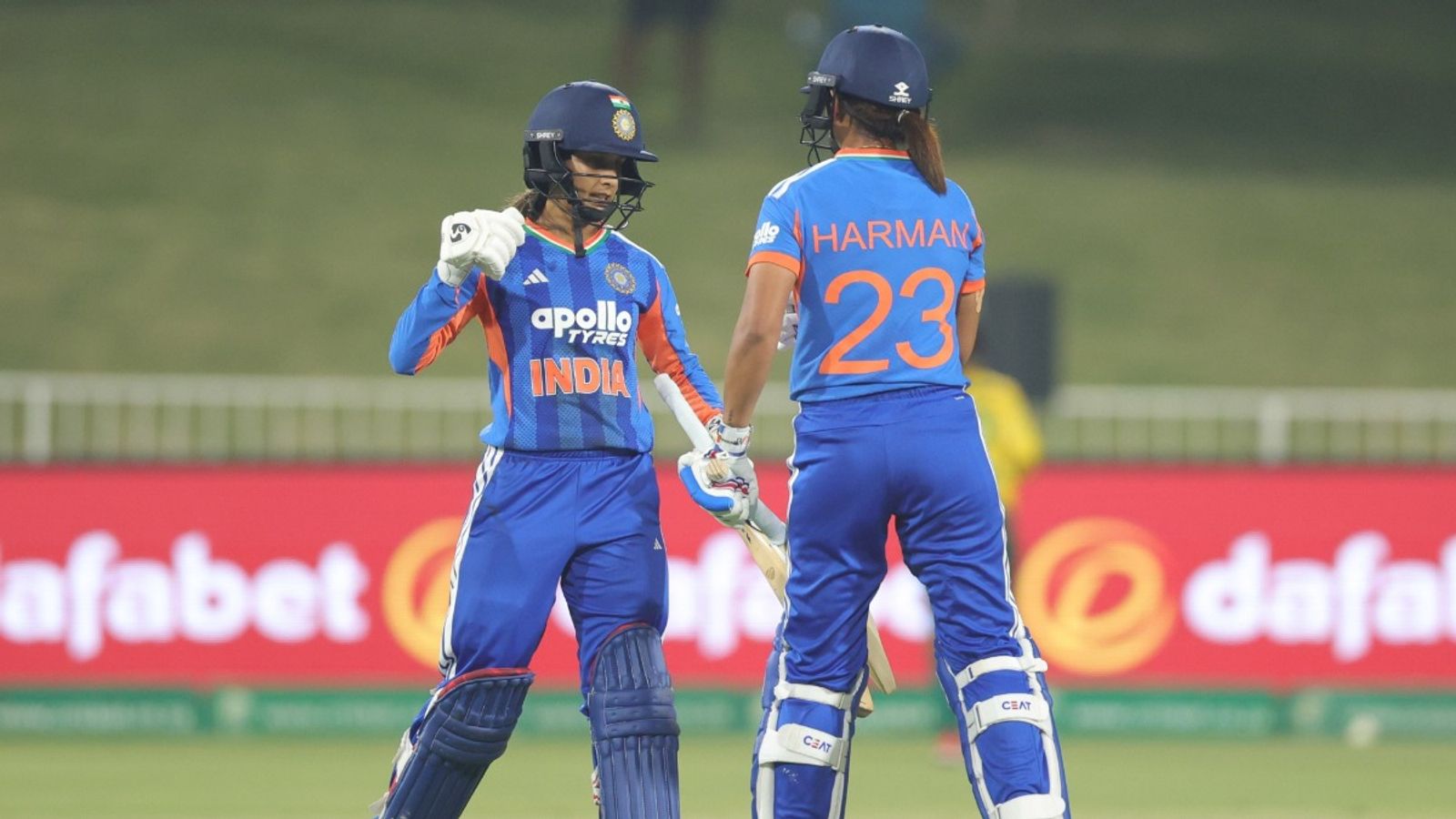 INDW vs SAW: Harmanpreet's unbeaten 47 in vain as Ayabonga's 3-fer, Laura's 51 help SA win by 6 wickets India skipper Harmanpreet Kaur, Jemimah Rodrigues during their partnership in the first T20I of the series against South Africa on April 17.