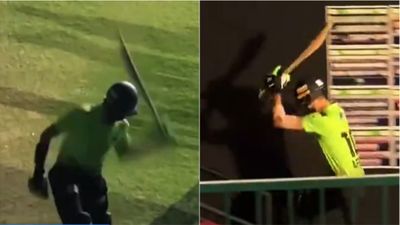 Shaheen Afridi abuses his bat multiple times after losing wicket to Usman Tariq; video goes viral Shaheen Afridi