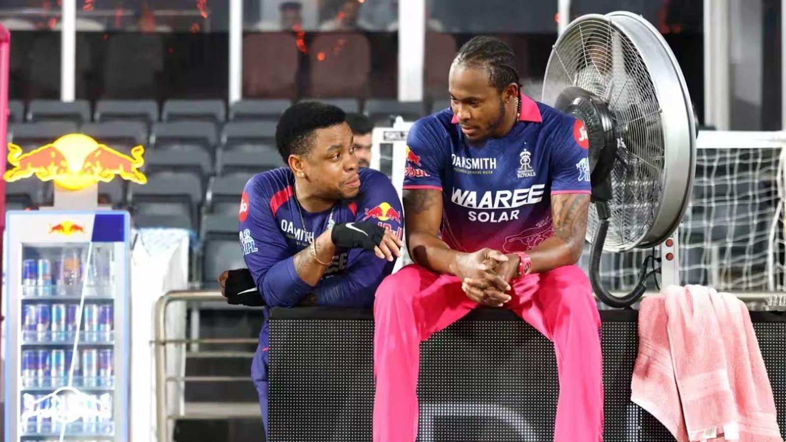 Jofra Archer needs 3 wickets vs KKR to break Rajasthan Royals' all-time IPL record Rajasthan Royals' Shimron Hetmyer and Jofra Archer having a conversation during IPL 2026 match. (Source: BCCI)