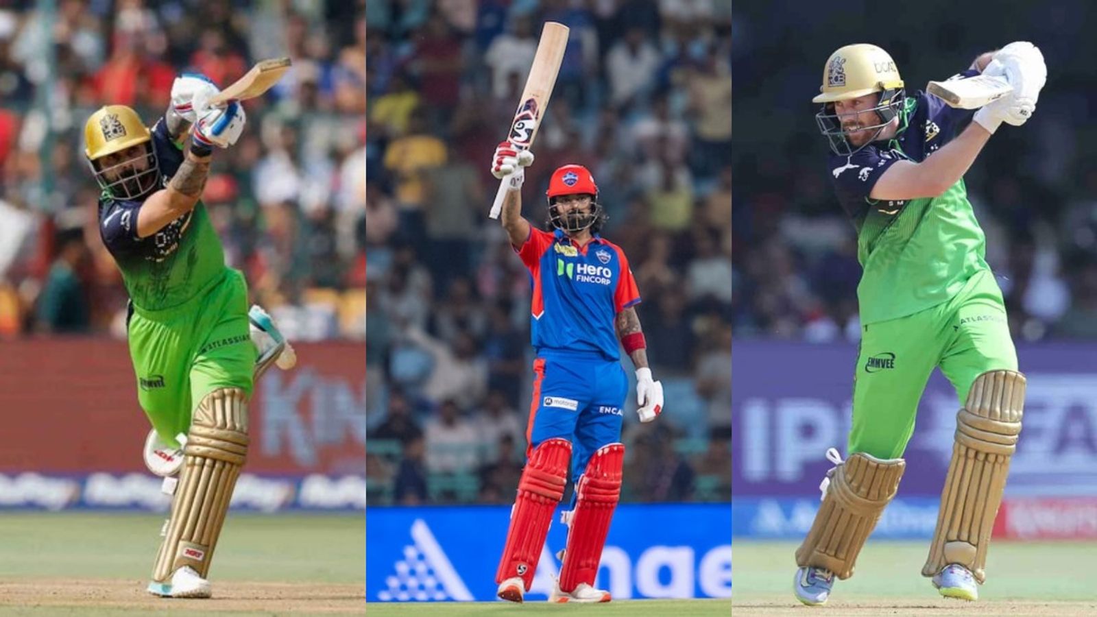 KL Rahul opens up on Virat Kohli, Phil Salt's mood after RCB lost to DC, says 'They weren't happy with the way...' RCB's Virat Khli (L), Phil Salt (R) and DC's KL Rahul in this frame. (X)