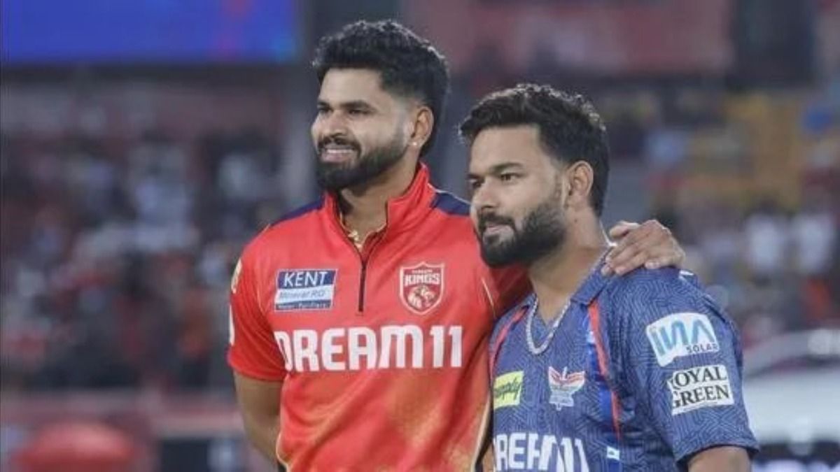 PBKS skiper Shreyas Iyer (L) and LSG captain Rishabh Pant (R) in this frame (X).