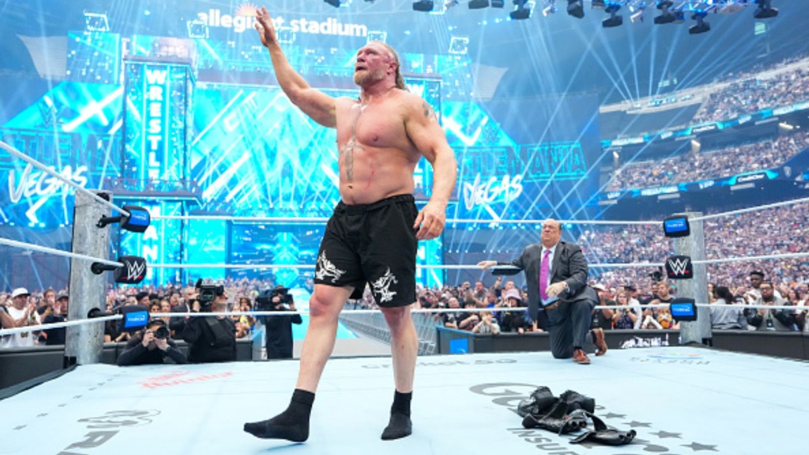 WrestleMania 42 Results: Oba Femi seemingly retires Brock Lesnar and more Brock Lesnar clicked after WrestleMania 42 defeat to Oba Femi (via Getty)