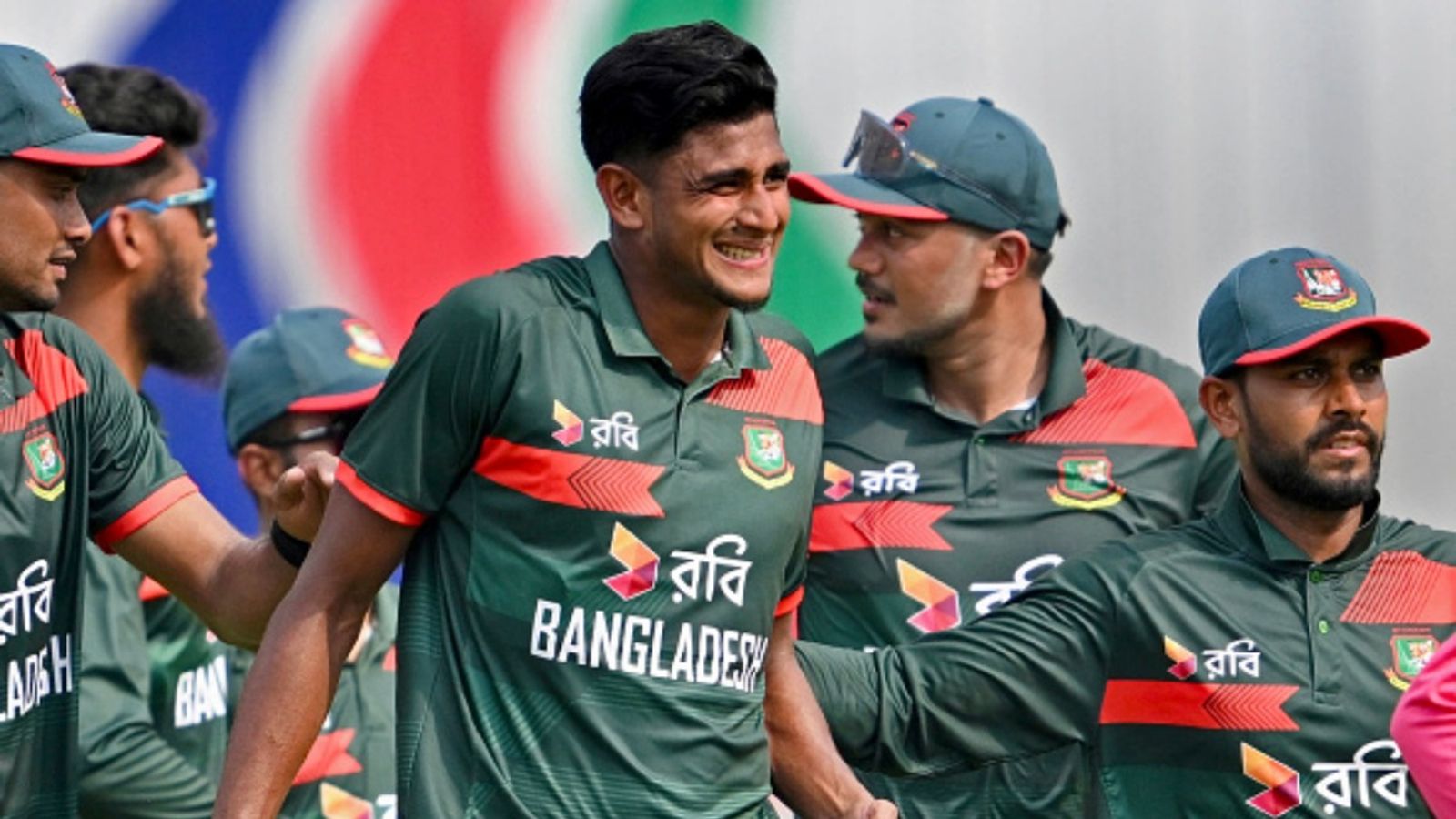 Left PSL 2026 midway, Bangladesh pacer Nahid Rana takes 5 for 32 as New Zealand bowled out for 198 Bangladesh's Nahid Rana (C) celebrates a five-wicket haul with teammates after dismissing New Zealand's Jayden Lennox during the second ODI at Sher-e-Bangla National Stadium in Mirpur on April 20, 2026.