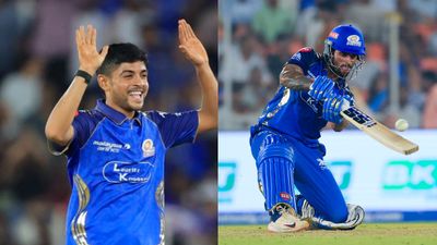 IPL 2026: Tilak's ton, Ashwani's four-fer end MI's 4-match losing streak, condemn GT to 99-run drubbing MI's Ashwani Kumar (L) and Tilak Varma in frame. (X)
