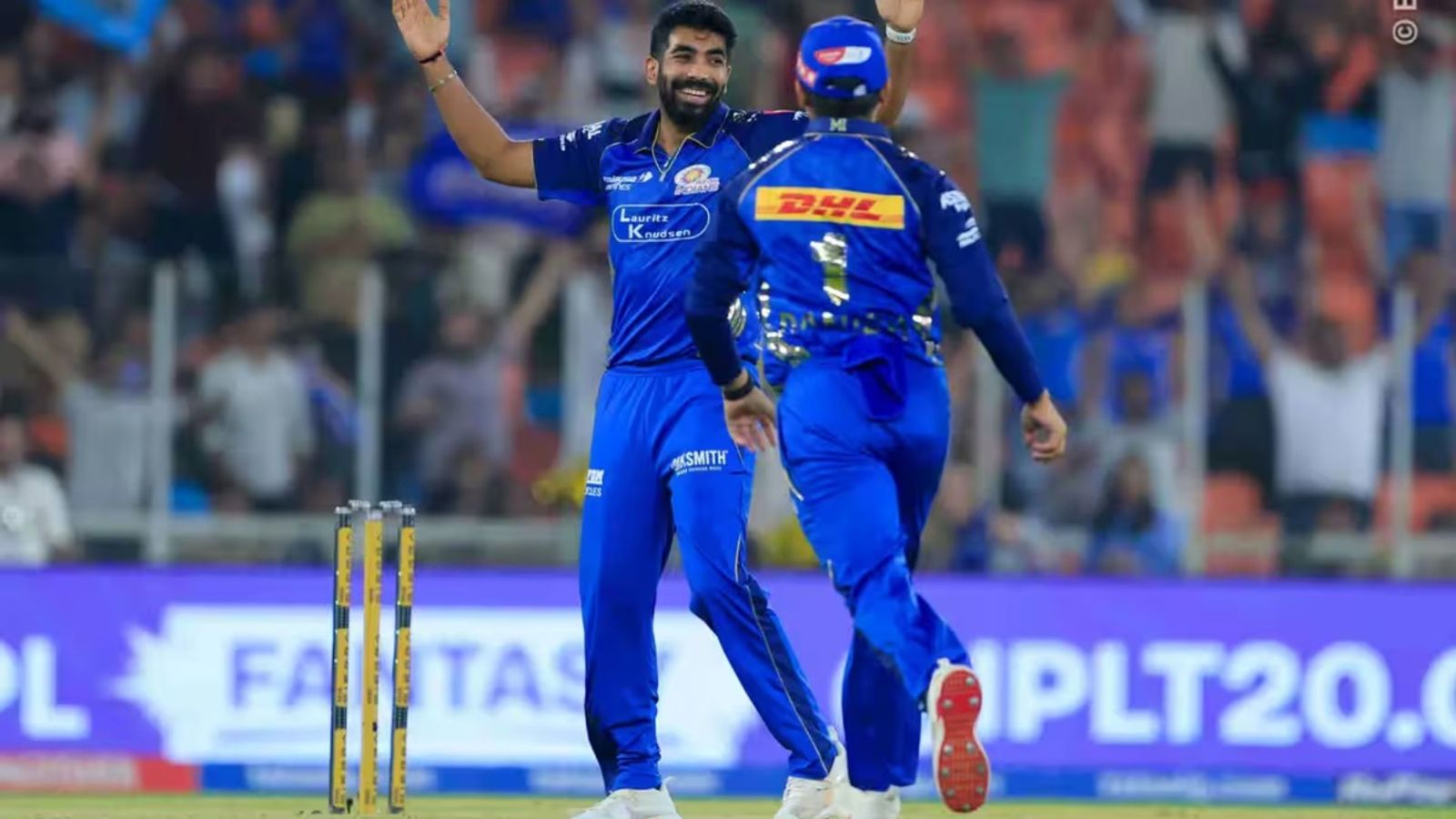 After win vs GT Jasprit Bumrah teases Mohammed Siraj with cheeky reply, says 'isko bolo...' Jasprit Bumrah in this frame. (IPL/BCCI)