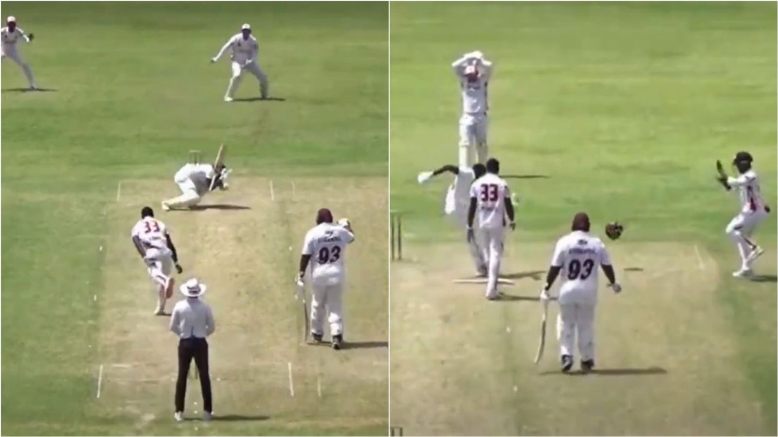 WATCH: West Indies player gets hit by bouncer, gets up & kicks helmet in frustration as match gets called off on dangerous pitch Jeremiah Louis kicks the helmet in frustration after getting hit by Jayden Seales' bouncer in West Indies Championship 2026 match's Day 3 on April 21.