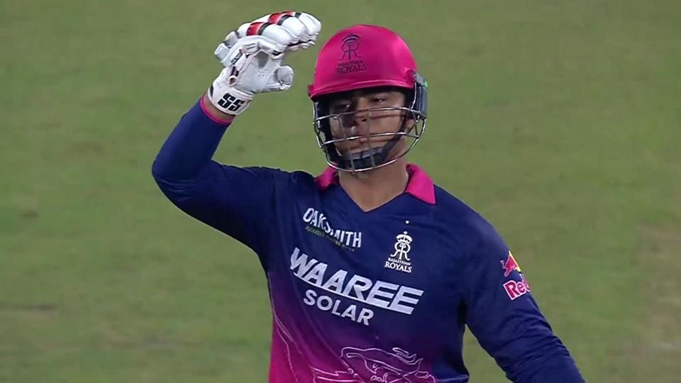 RR's explosive opener Vaibhav Sooryavanshi in frame. (Screenshot)