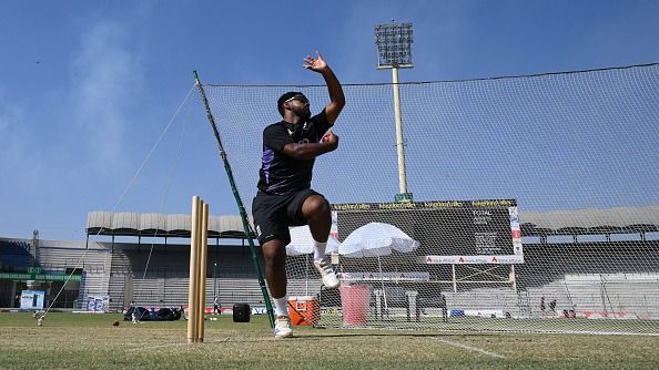 England's spinner Rehan Ahmed in this frame. (Getty)