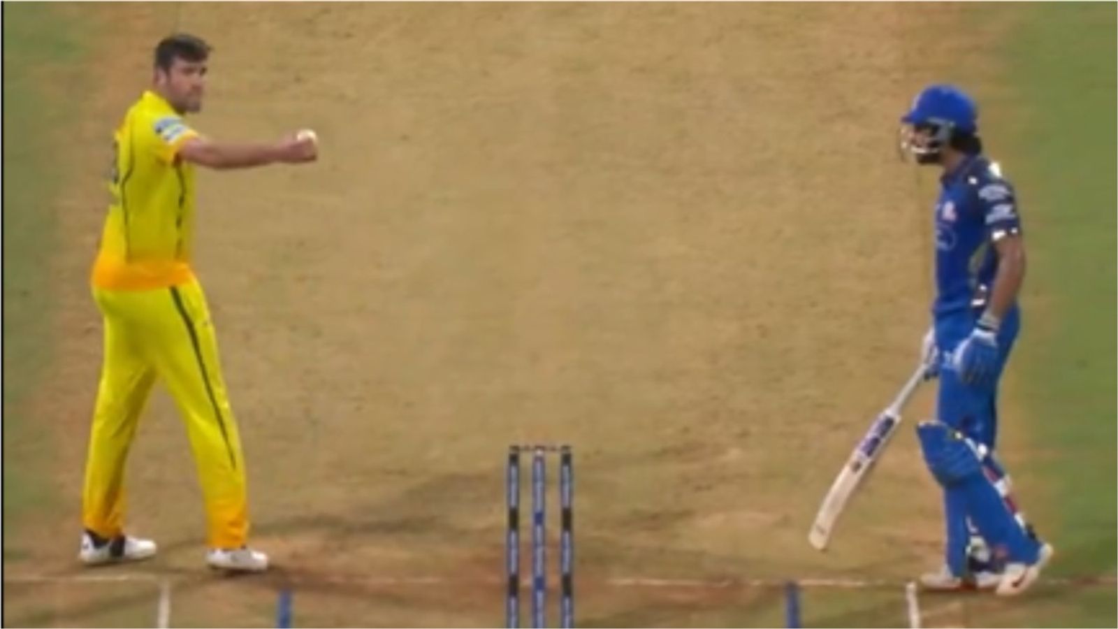 WATCH: Heated moment at Wankhede as Tilak Varma and Jamie Overton engage in a fiery spat Jamie Overton and Tilak Varma in this frame. (Screengrab)