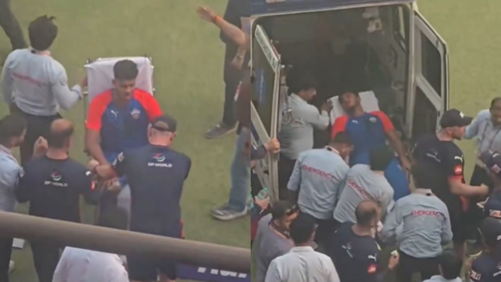Serious injury blow for Delhi Capitals as 18-year-old stretchered off during practice session ahead of PBKS clash DC's Sahil Parikh was stretchered off the field after injury blow during training session. (Screenshot)