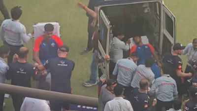 Serious injury blow for Delhi Capitals as 18-year-old stretchered off during practice session ahead of PBKS clash DC's Sahil Parakh was stretchered off the field after injury blow during training session. (Screenshot)