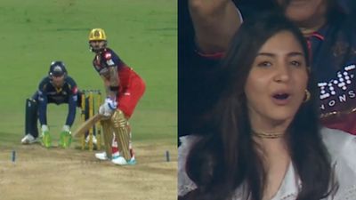 WATCH: Anushka Sharma's hilarious reaction on Virat Kohli's six off Rashid Khan in win vs GT SportsTak