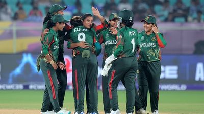 Two Bangladeshi cricketers punished for breaching ICC's Code of Conduct, handed one demerit point each Bangladesh's Nahida Akter celebrates with her teammates in this frame. (Getty)