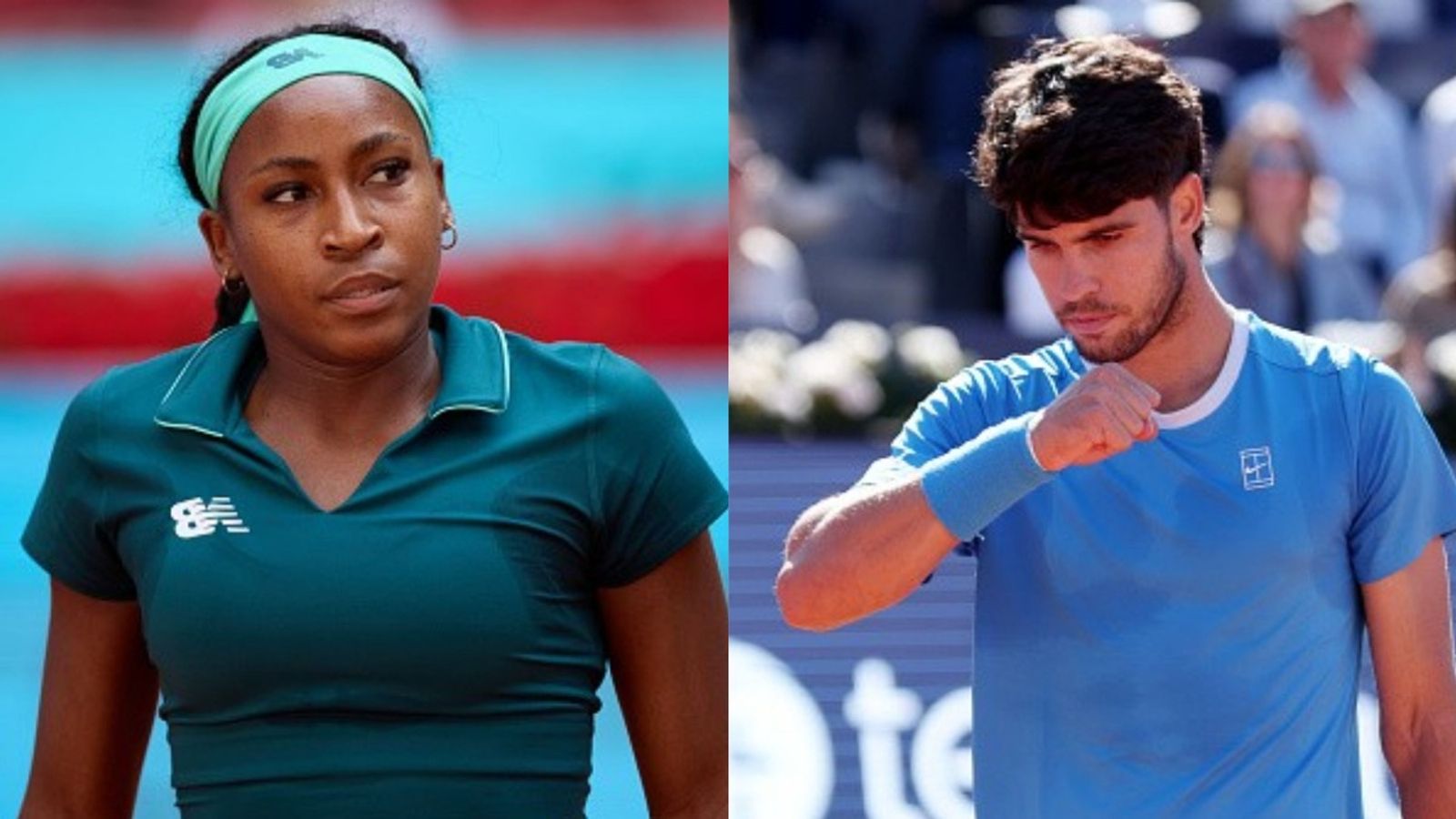 Coco Gauff reacts to Carlos Alcaraz's unfortunate withdrawal from French Open following injury Coco Gauff, Carlos Alcaraz in the frame (Images via Getty)