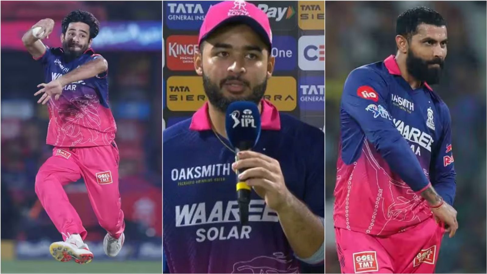 'I thought me and Don had better chance of getting a wicket': Parag's explanation of giving Jadeja-Bishnoi 1 over each Rajasthan Royals captain Riyan Parag speaks after the loss to SRH; Ravi Bihsnoi, Ravindra Jadeja in action during IPL 2026.